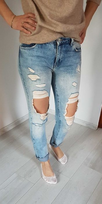 Spodnie jeans Zara rozmiar 38 boyfriend jeans