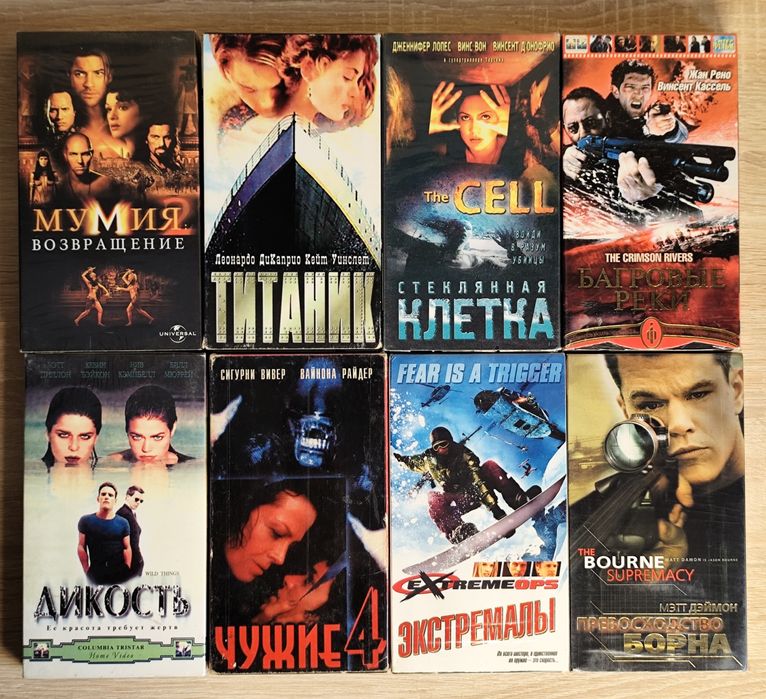Видеокассеты VHS триллеры, ужасы, боевик, драма 50 шт
