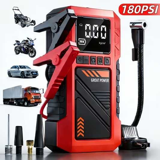 Пускозарядний пристрій Бустер з компресором 9в1 Redline 22800mAh,1800A