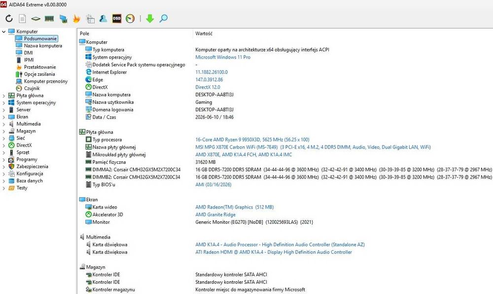 PC GAMING Ryzen 9 9950X3D/ X870E/ DDR5 32 GB/ NM1090 Pro 2 TB