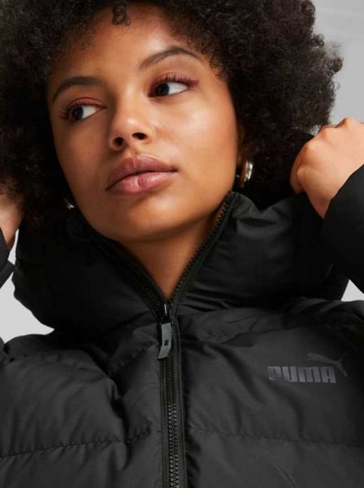 Куртка жіноча puma long hooded down coat чорна
