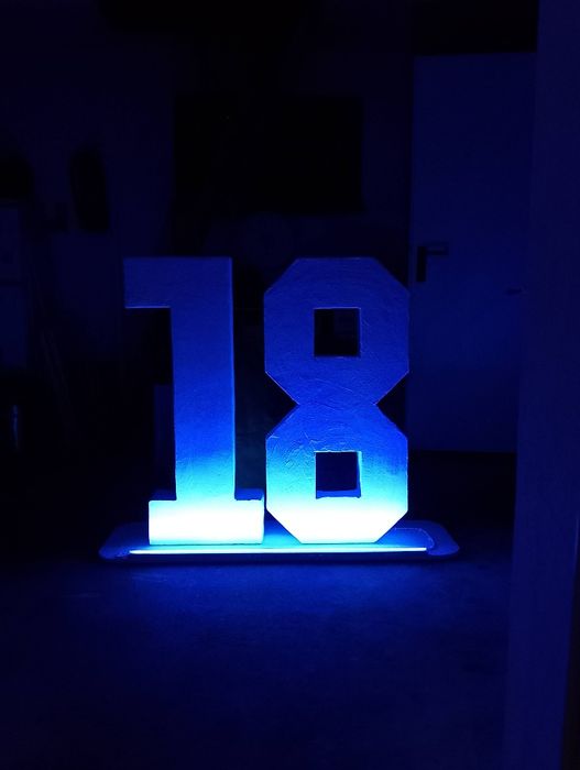 Cyfry 18 podświetlane LED kolorowe