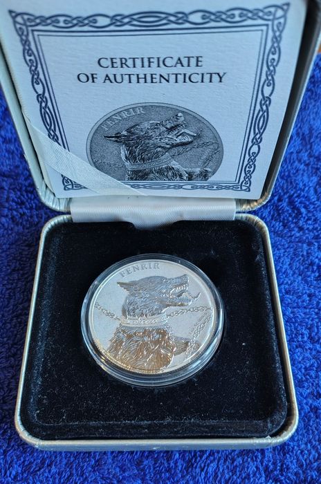 Срібна монета. Фенрір. Germania Mint. Друга в серії. Сертифікат.