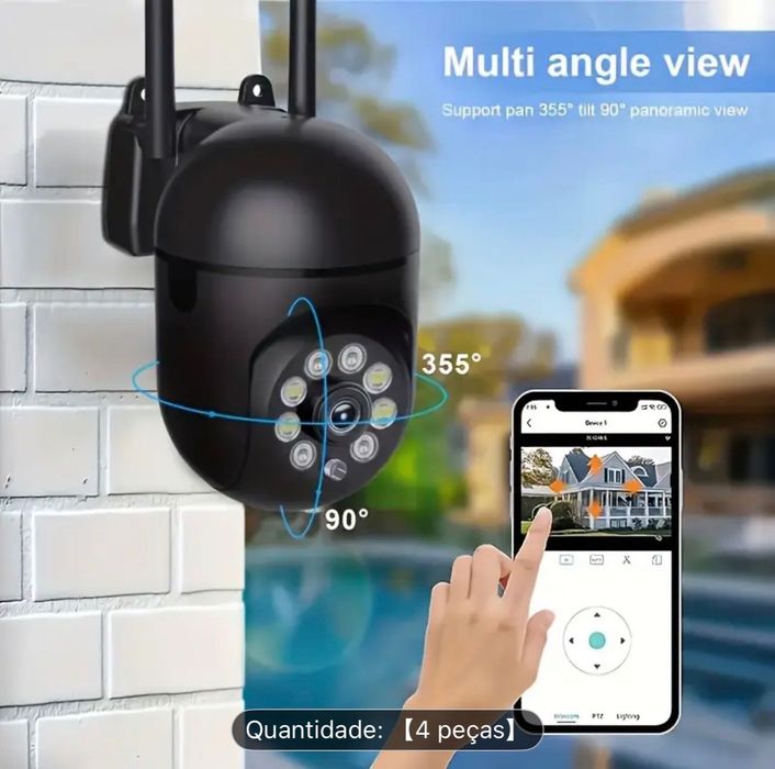 2 Câmeras Wi-Fi sem fios 2.4Gz, Câmera inteligente
