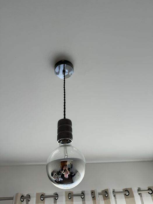 Candeeiro suspenso vintage latão com lâmpada