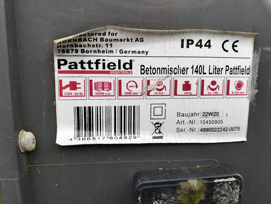 Betoniarka 230 v, 140 L.