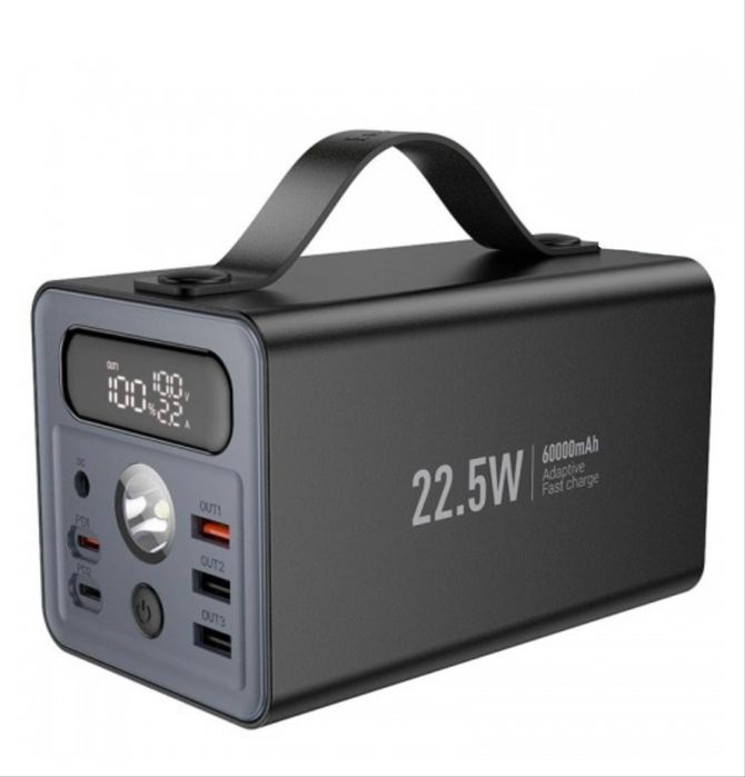 Повербанк 60000mAh Hoco J138 22.5W з ліхтариком black