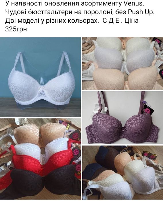 Бюстгальтери Ve.nu.s на чашку  C D E у кольорах та розмірах