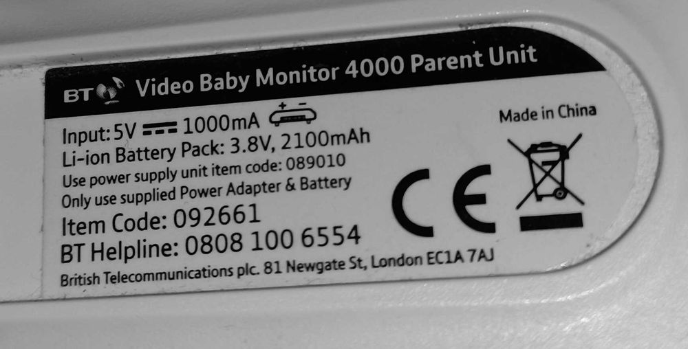Видеоняня BT4000 video baby монитор рабочий