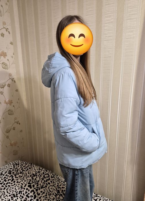 Куртка для дівчинки весна-осінь, на 13 -15років, голуб.кольору