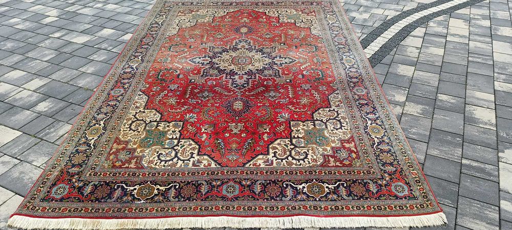 Tabriz Medallion dywan wełniany irański tkany ręcznie 328 x 204cm pers
