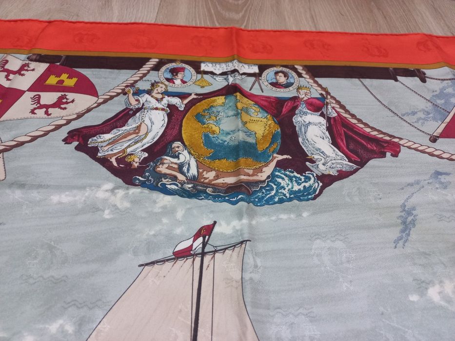 Husta jedwab-Hermes- Paris.Christopher-Columb-oryginal-stan jak nowa.