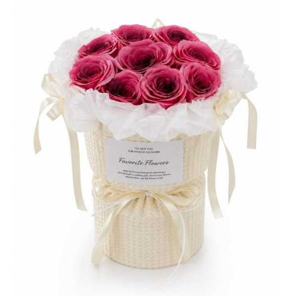Flower Box LED 9 róż mydlanych zapachowych bukiet prezent