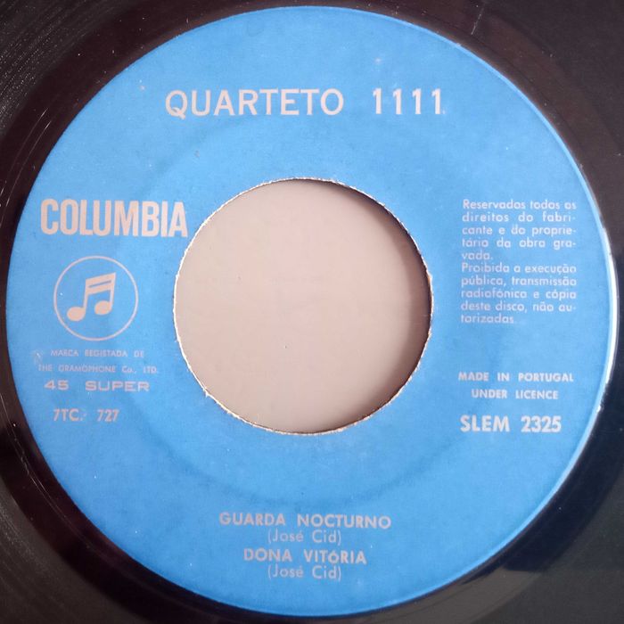 Quarteto 1111	- - - - -	Dona Vitória	- - - - -	EP