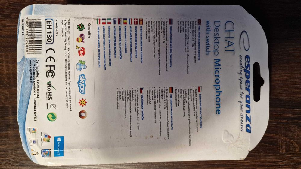 Mikrofon stacjonarny z przełącznikiem - nowy