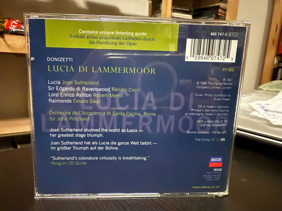 Donizetti – Lucia Di Lammermoor – Sutherland, Cioni – John Pritchard