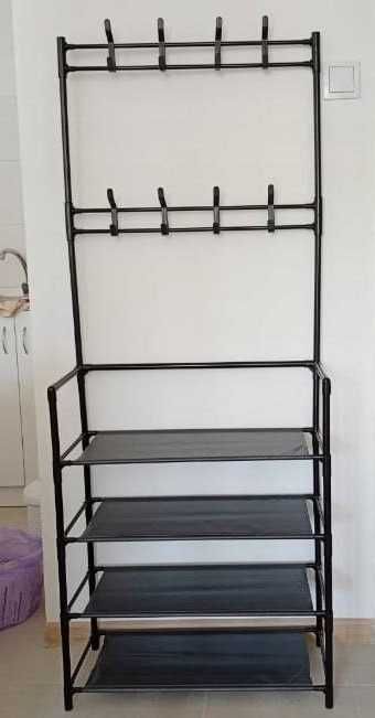 Szafa Wieszak na Ubrania Stojak na Buty Regał Garderoba Duża Półki