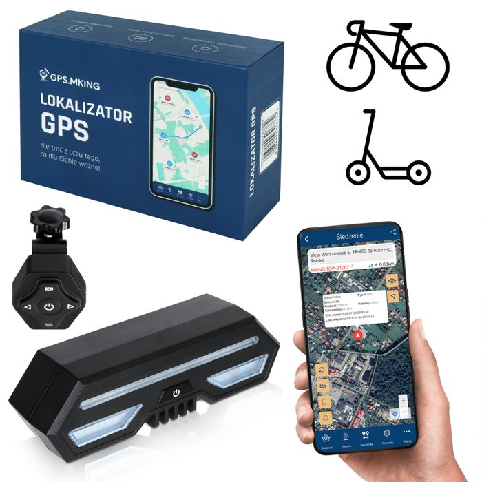 Lokalizator GPS na rower hulajnowa aplikacja MKBIKESCOO