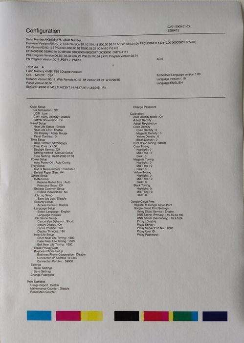 Drukarka Oki ES6412 laser kolor duplex na części