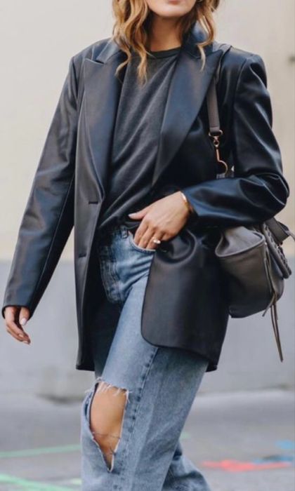 Шкіряний піджак zara