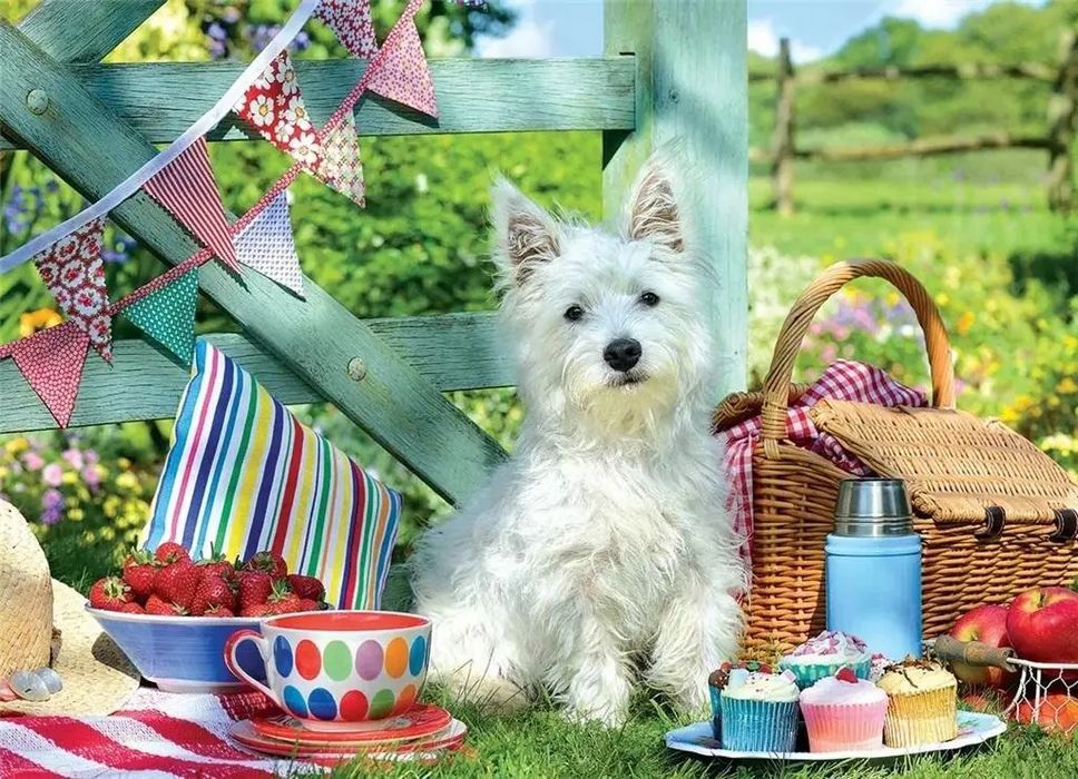 Puzzle 500 elementów. Piknik dla psa, Scottie (XXL). Eurographics. Nowy Produkt