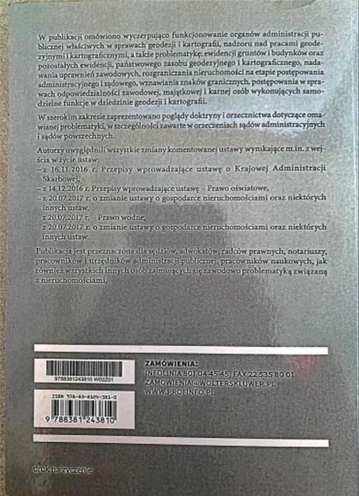 Prawo geodezyjne i kartograficzne. Komentarz.