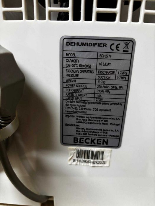 Desumidificador Becken