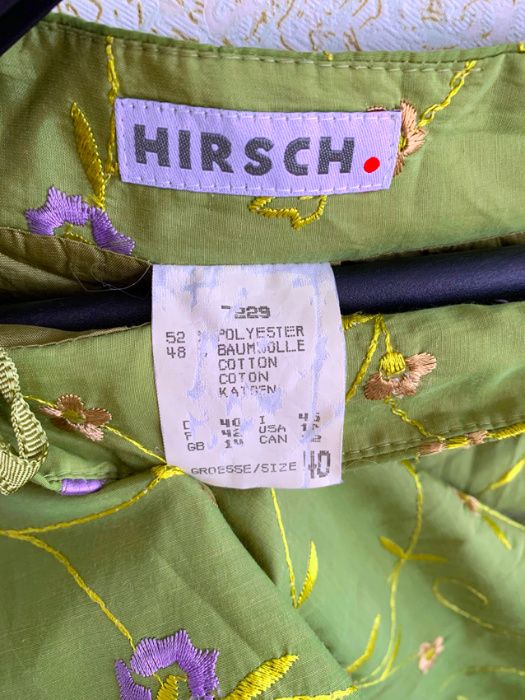 Красивая зеленая юбка карандаш вышивка Hirsch ниже колена как шелковая