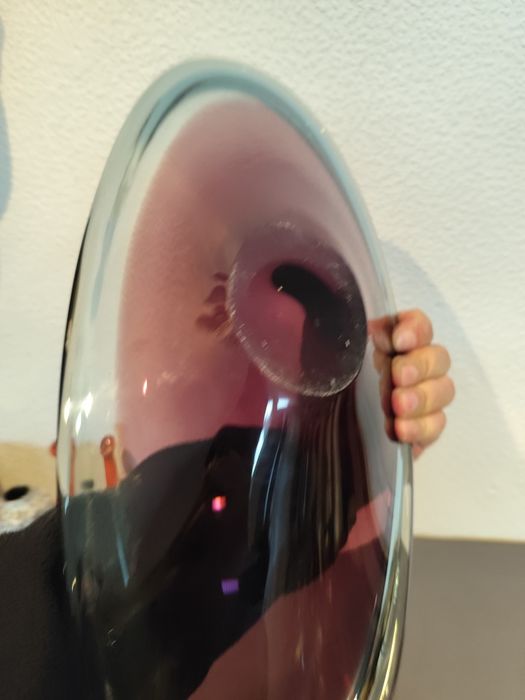 Szklana duża patera vintage retro prl kolorowe szkło