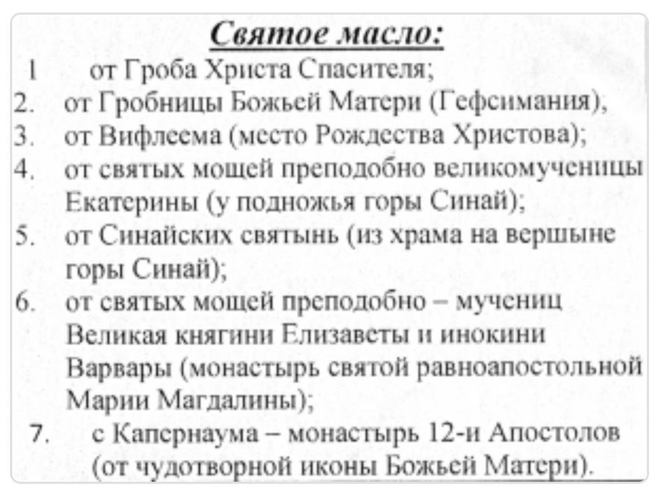 МИРО, Масло святе от Гроба Христа Спасителя