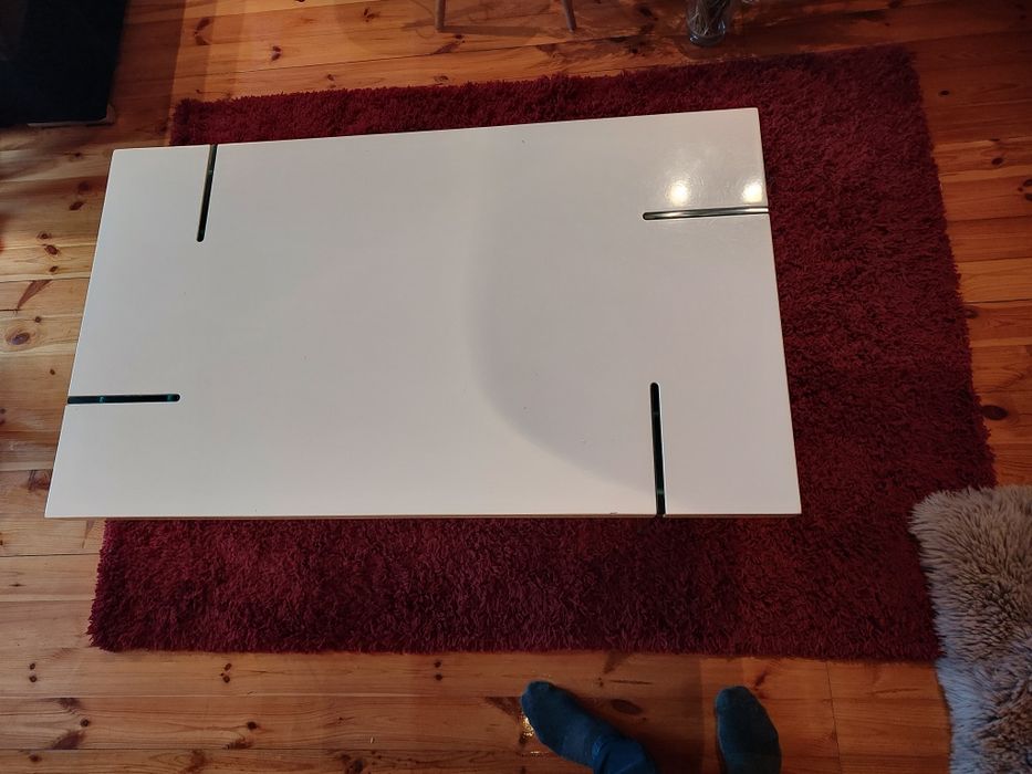 Ława, stolik biały połysk