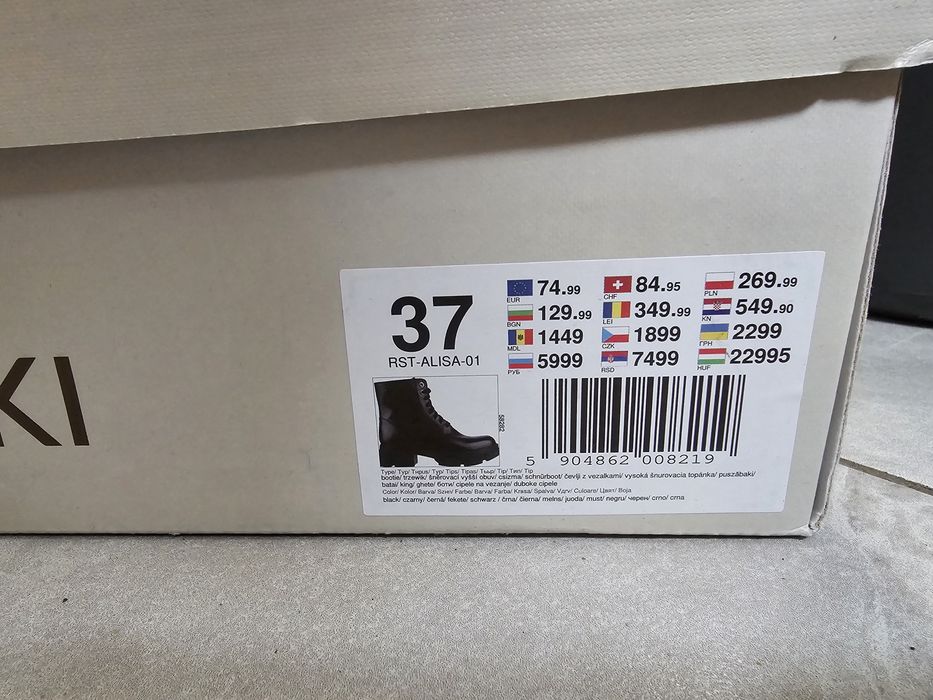 Botki buty kozaki trzewiki trapery Lasocki 37 na zamek