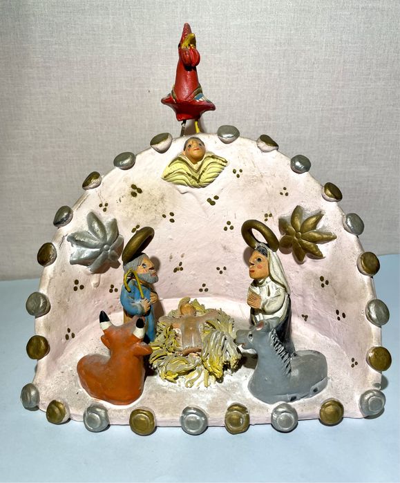Mistério - Raro Presépio em Barro policromado - Figurado de Barcelos