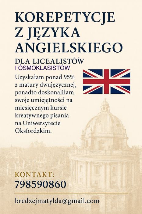 Korepetycje z języka angielskiego dla licealistów i ósmoklasistów