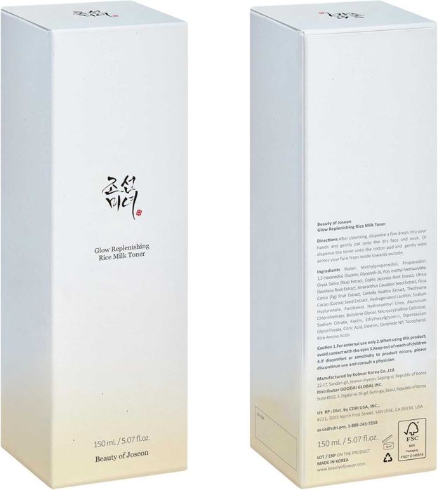 Beauty of Joseon Tônico facial hidratante e revitalizante Rice & Milk