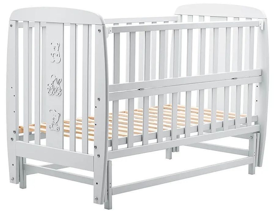 Кроватка Bair Друзья DM-2 маятник, откидной бок, бук серый