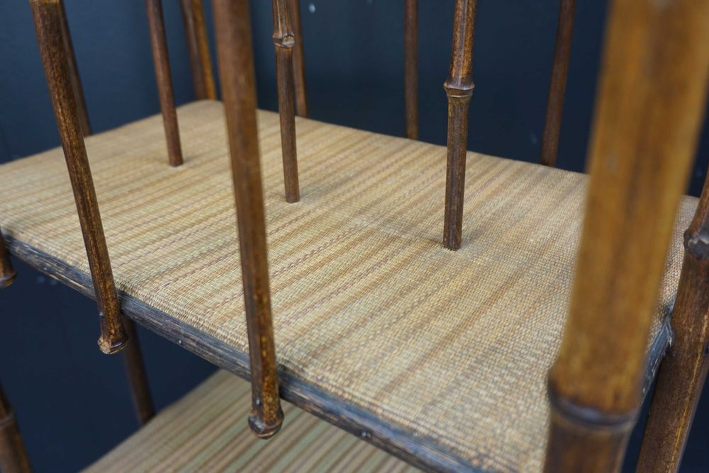Bambusowa etażerka gazetnik przedwojenny bambus jak Thonet
