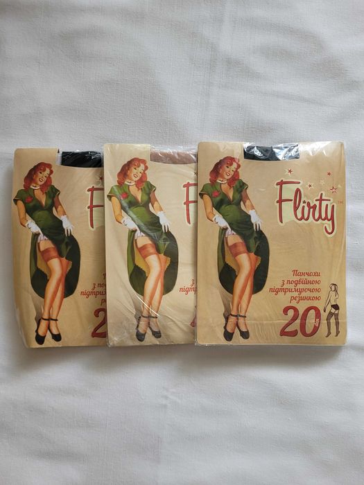 Чулки черные панчохи чорні  Flirty 20 den