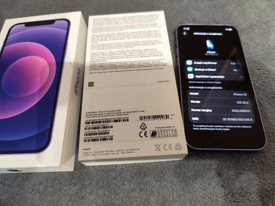 iPhone 12 64gb 82% baterii idealny stan