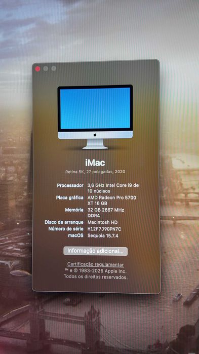 Apple iMac 27" Retina 5K 2020 - Configuracao Topo de Gama