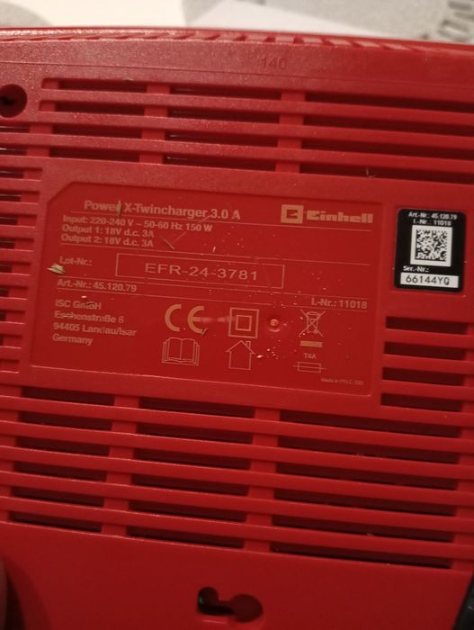Ładowarka  Einhell power-x-twincharger + baterie 4Ah
