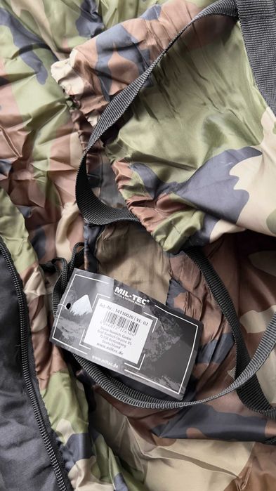Спальник Mil-Tec кокон спальний мішок woodland двошаровий зимовий