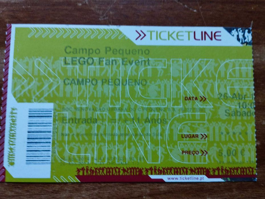 Bilhete Lego Fan Event - Campo Pequeno 26.04.2014