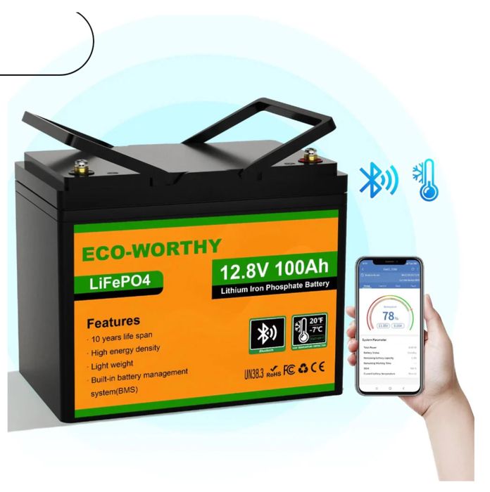 Eco-Worthy 12V100Ah літієвий акумулятор із захистом