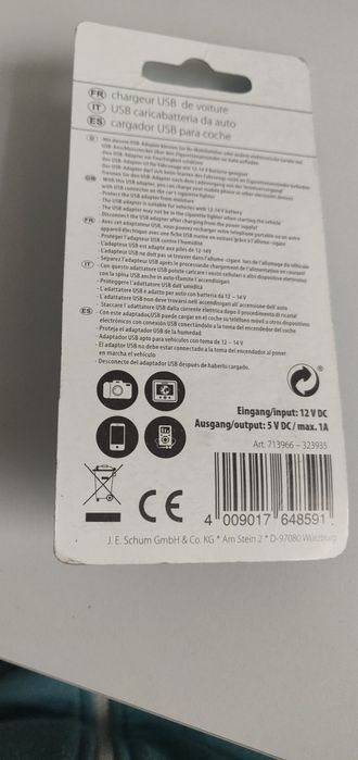 Ładowarka sieciowa 12V samochodowa nowa