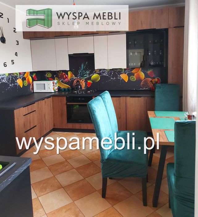 NOWE meble kuchenne dowolny wymiar kaszmir czarny, dąb artisan kuchnia