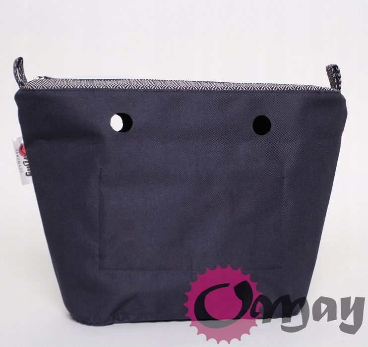 Granatowy organizer do OBAG MINI jodełka granat 2 kieszenie wkład OMAY