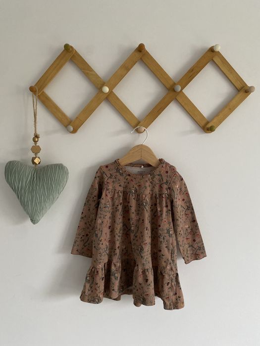 Sukienka name it ruda 74 roślinki wiewiórki jak newbie