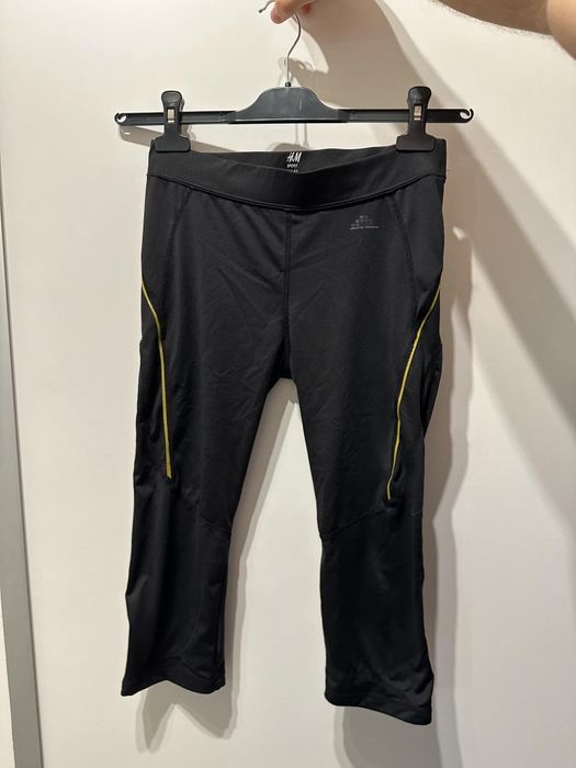 Czarne legginsy leginsy sportowe kolarki 3/4 H&M sport