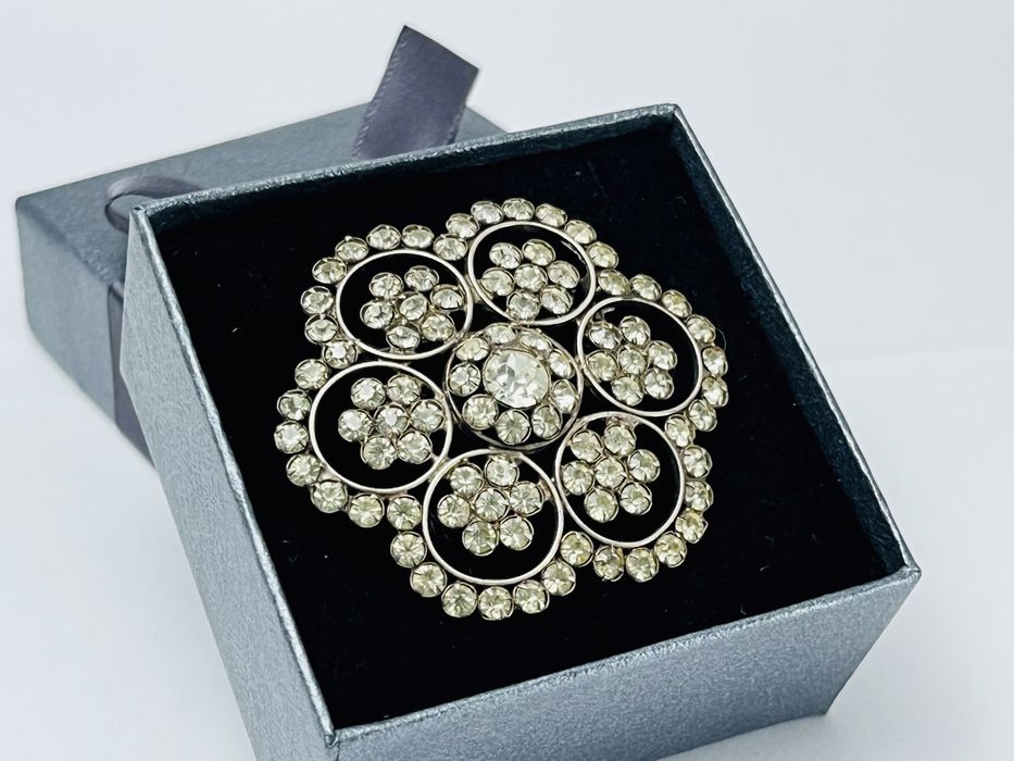 Винтажная серебряная брошь «ЦВЕТОК» 875 проба брошка СССР Оригинал!!!